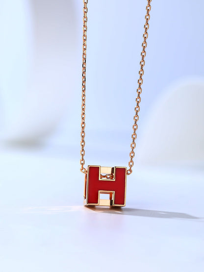 [Kincade Jewelery]H CAGE PINK GOLD NECKLACE