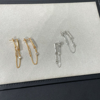 [Kincade Jewelery]CHAINE CHAOS DIAMOND DROP EARRINGS