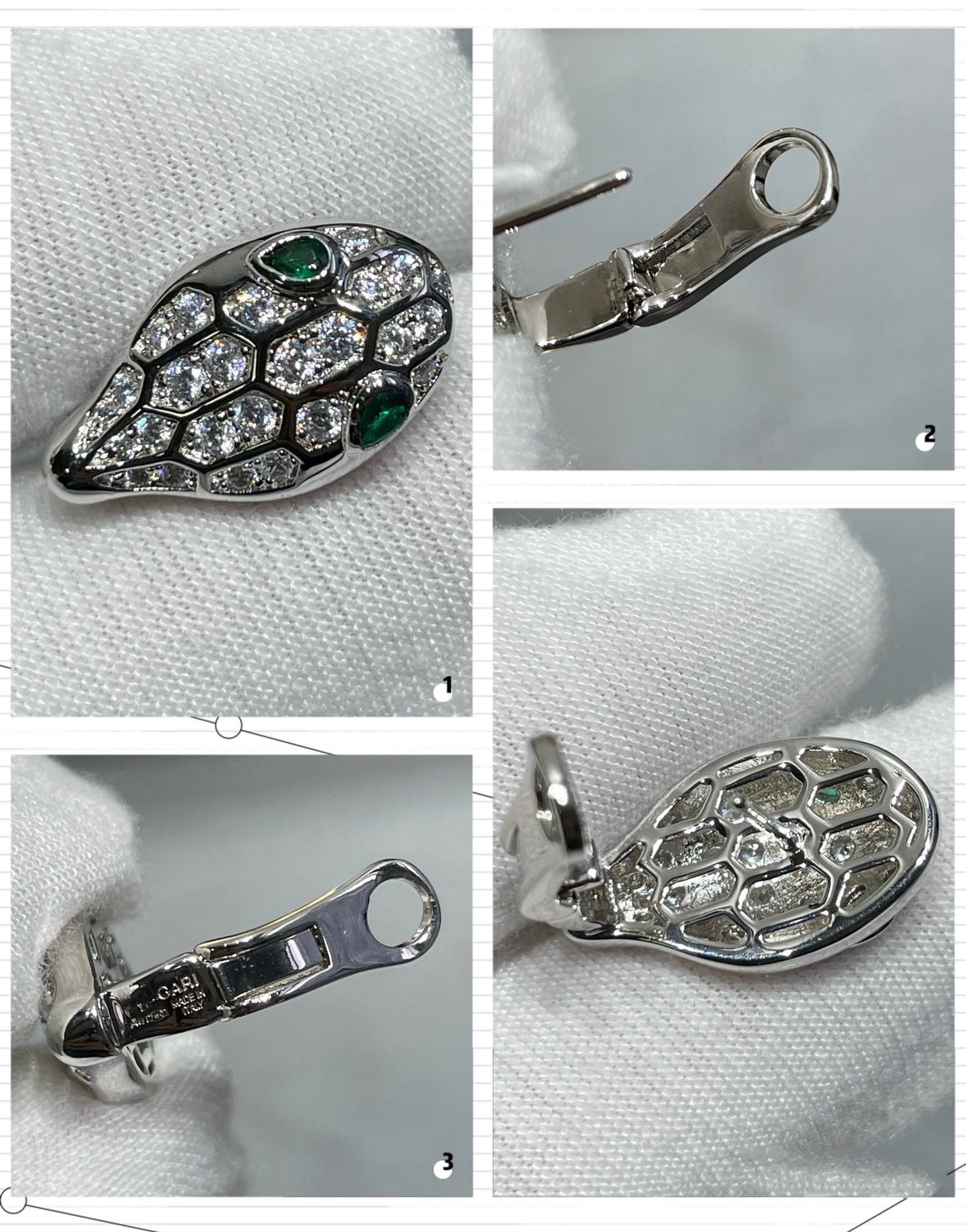 [Kincade Jewelery]SERPENT DIAMOND STUD EARRINGS