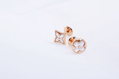 [Kincade Jewelery]STAR AND SUN PINK GOLD MOP STUD EARRINGS