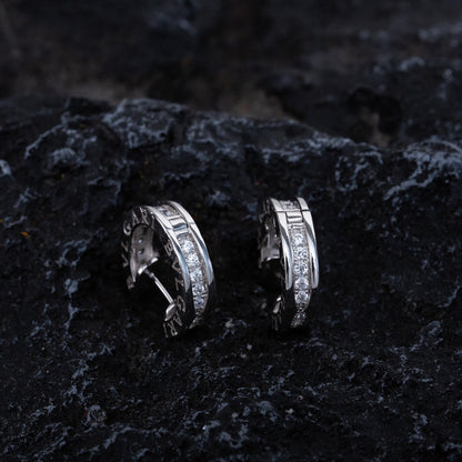 [Kincade Jewelery]ZERO 1 MINI SILVER DIAMOND EARRINGS