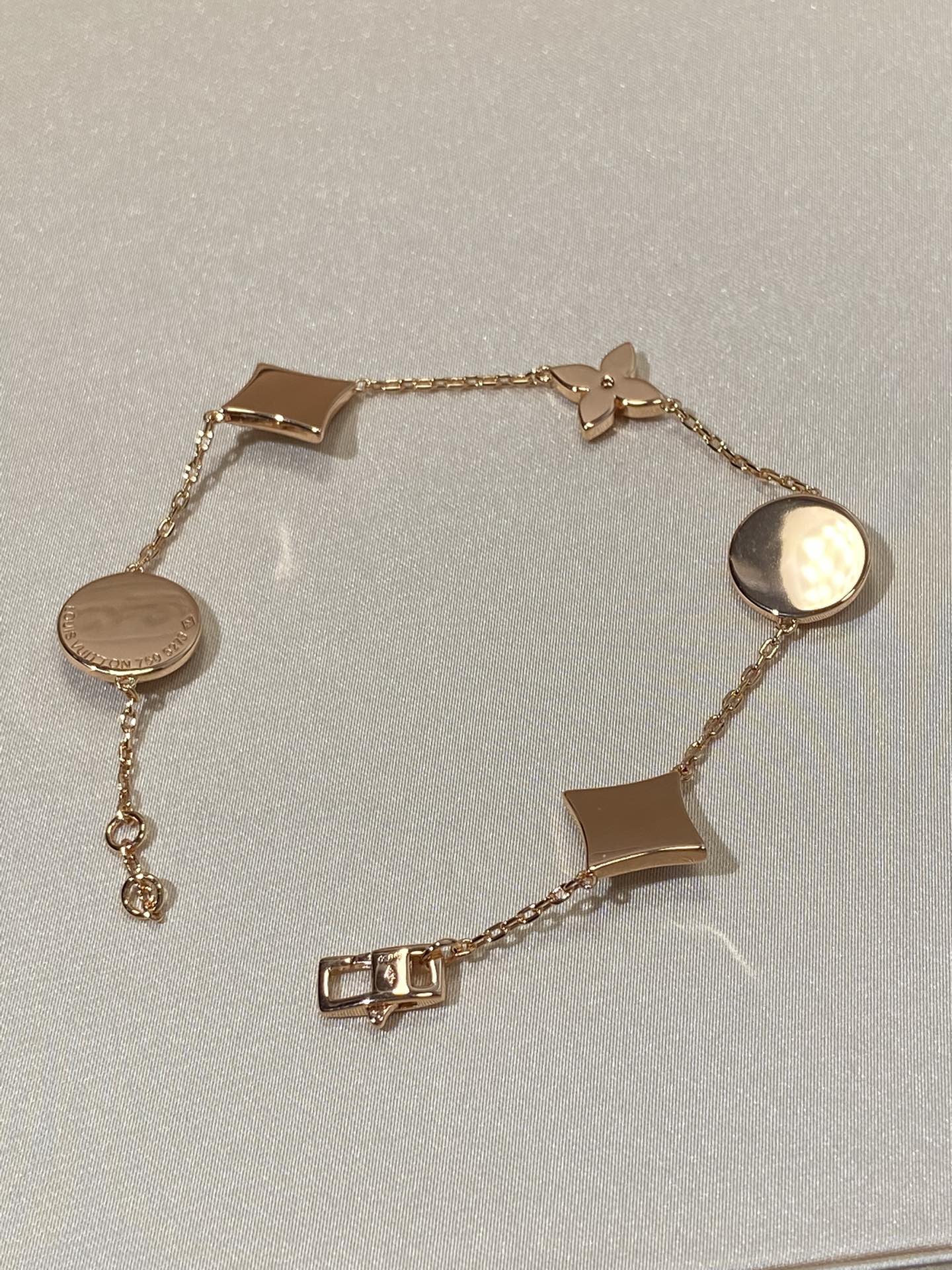 [Kincade Jewelery]STAR AND SUN 5 MOTIF MOP PINK GOLD BRACELET