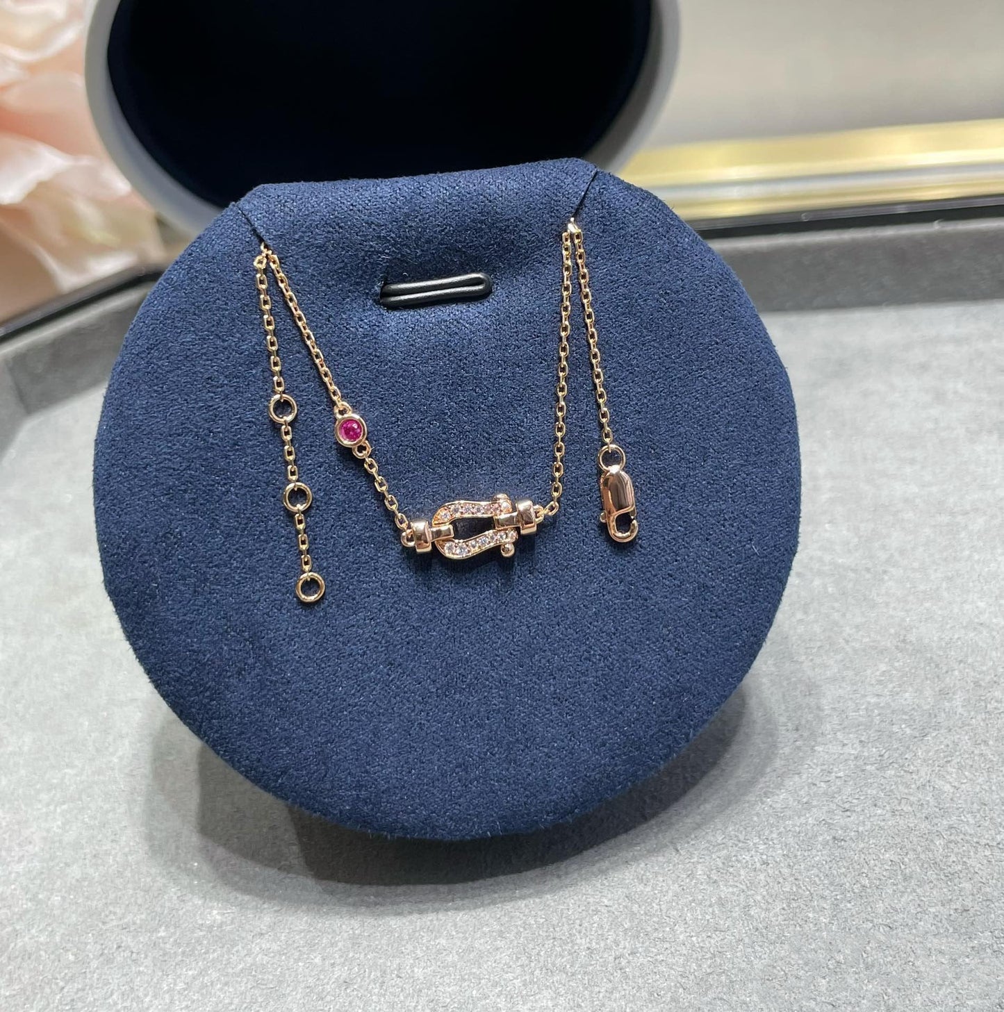 [Kincade Jewelery]FORCE 10 DIAMOND CHAIN LINK PINK GOLD BRACELET