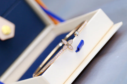 [Kincade Jewelery]IDYLLE PINK GOLD OPEN BRACELET DIAMOND PAVED