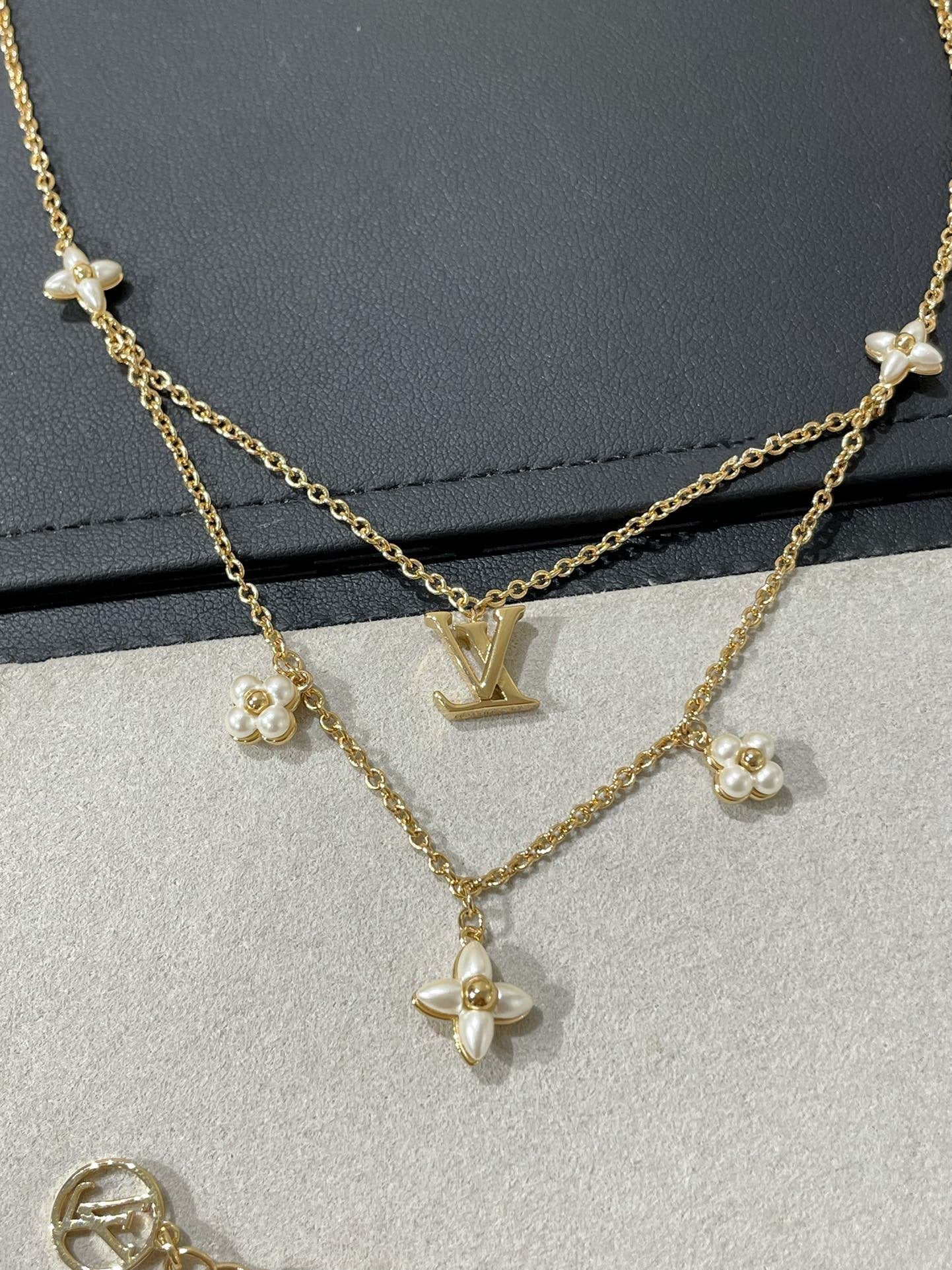 [Kincade Jewelery]FLOWERGRAM GOLD MOP DOUBLE ROW NECKLACE