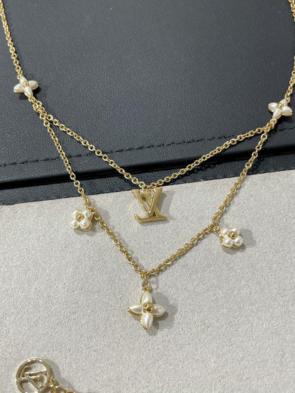 [Kincade Jewelery]FLOWERGRAM GOLD MOP DOUBLE ROW NECKLACE