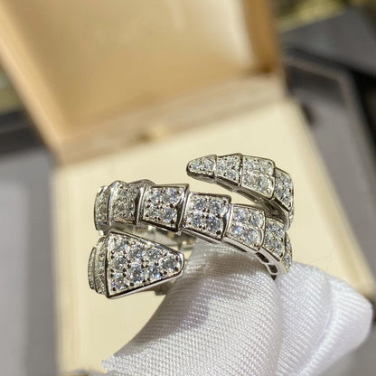 [Kincade Jewelery]SERPENTI DOUBLE RING SILVER DIAMOND PAVED