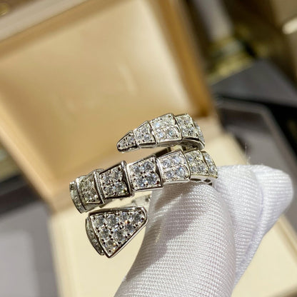 [Kincade Jewelery]SERPENTI DOUBLE RING SILVER DIAMOND PAVED