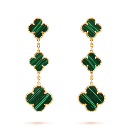 [Kincade Jewelery]Kincade MALACHITE 3 MOTIFS GOLD