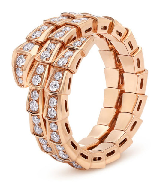 [Kincade Jewelery]SERPENTI RING PINK GOLD DIAMOND DOUBLE ROW