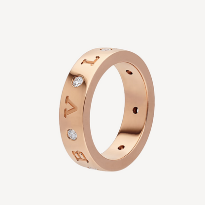 [Kincade Jewelery]ZERO 1 ESSENTIAL PINK GOLD BAND WITH DIAMONDS RING
