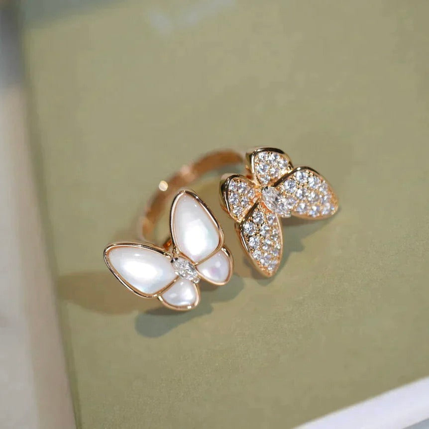 [Kincade Jewelery]TWIN BUTTERFLY DIAMOND MOP RING