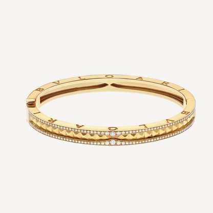 [Kincade Jewelery]ZERO 1 SPIRAL AND PAVED DIAMOND GOLD BRACELET