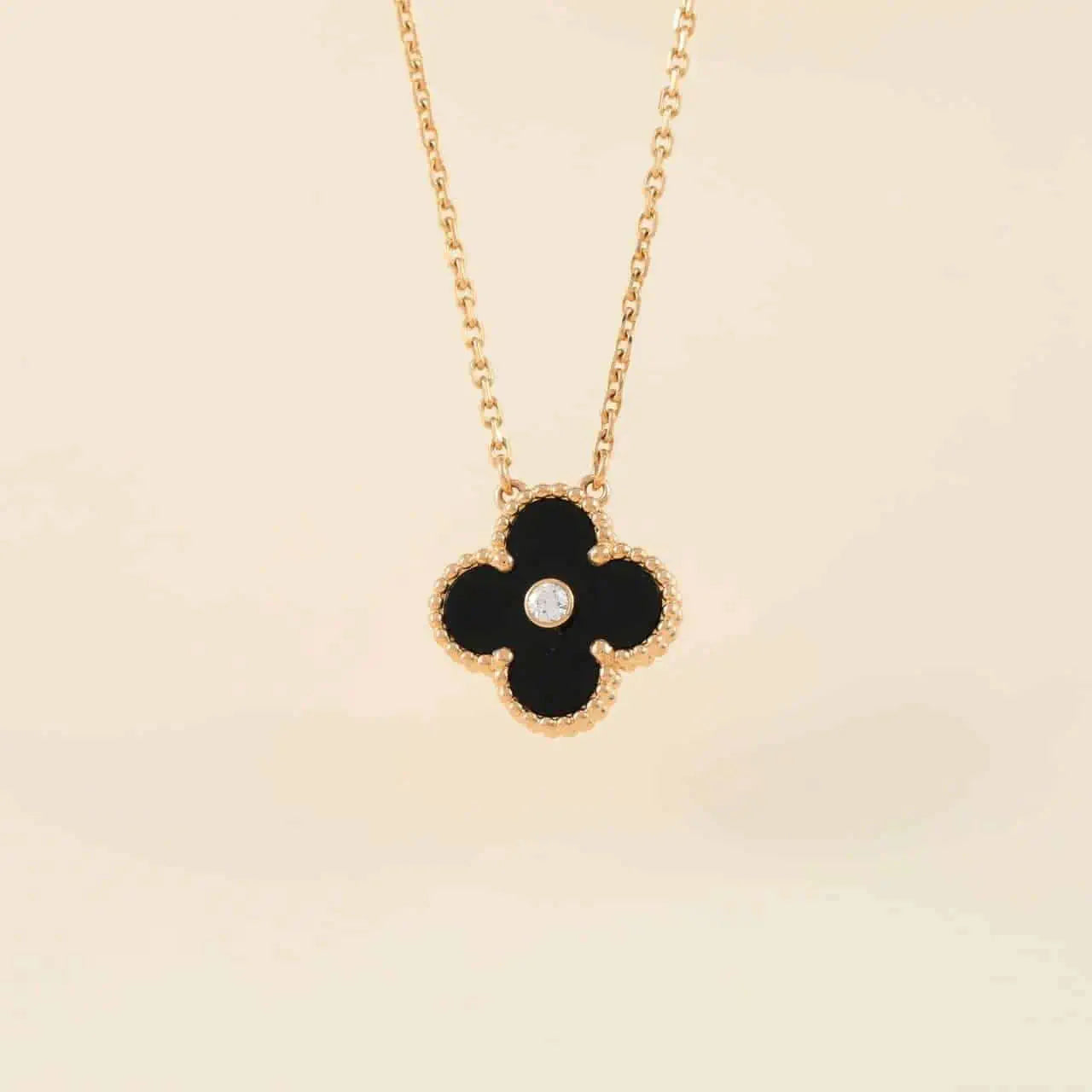 [Kincade Jewelery]Kincade 15MM DIAMOND ONYX NECKLACE