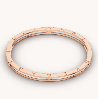 [Kincade Jewelery]ZERO 1 PINK GOLD WITH WHITE CERAMIC BRACELET