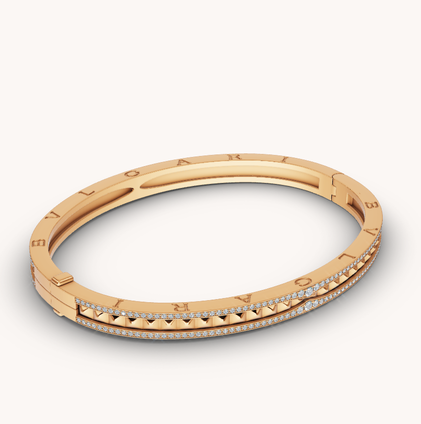 [Kincade Jewelery]ZERO 1 SPIRAL AND PAVED DIAMOND GOLD BRACELET