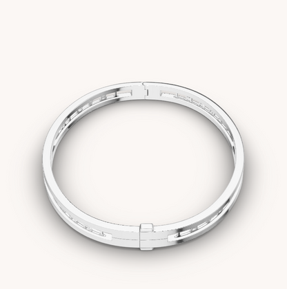 [Kincade Jewelery]ZERO 1 SPIRAL LOGO SILVER BRACELET