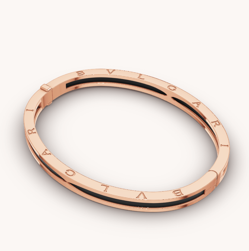[Kincade Jewelery]ZERO 1 PINK GOLD WITH BLACK CERAMIC BRACELET
