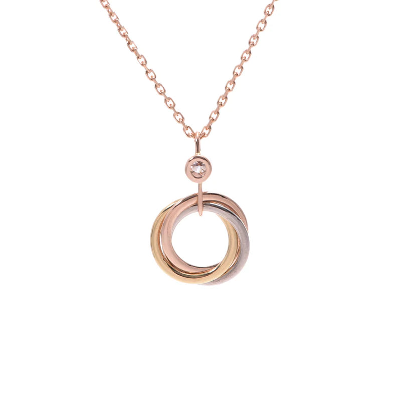 [Kincade Jewelery]TRINITY SILVER GOLD PINK GOLD NECKLACE