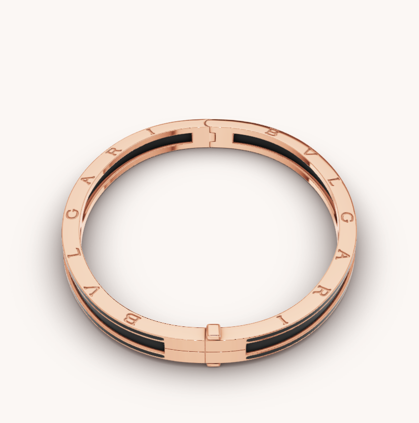 [Kincade Jewelery]ZERO 1 PINK GOLD WITH MATTE BLACK CERAMIC BRACELET