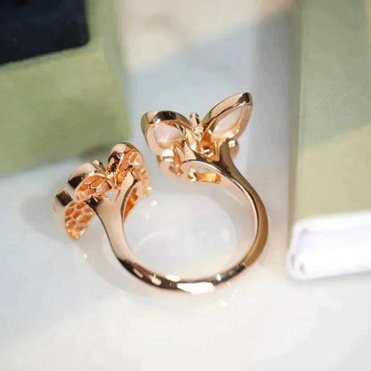 [Kincade Jewelery]TWIN BUTTERFLY DIAMOND MOP RING