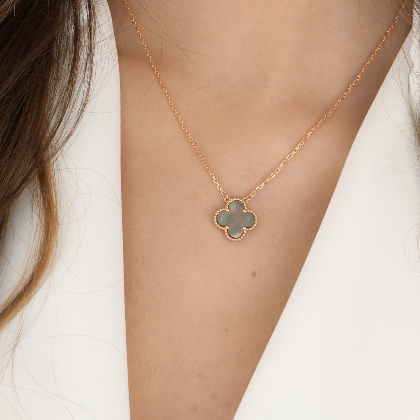 [Kincade Jewelery]Kincade 15MM  GRAY MOTHER OF PEARL NECKLACE