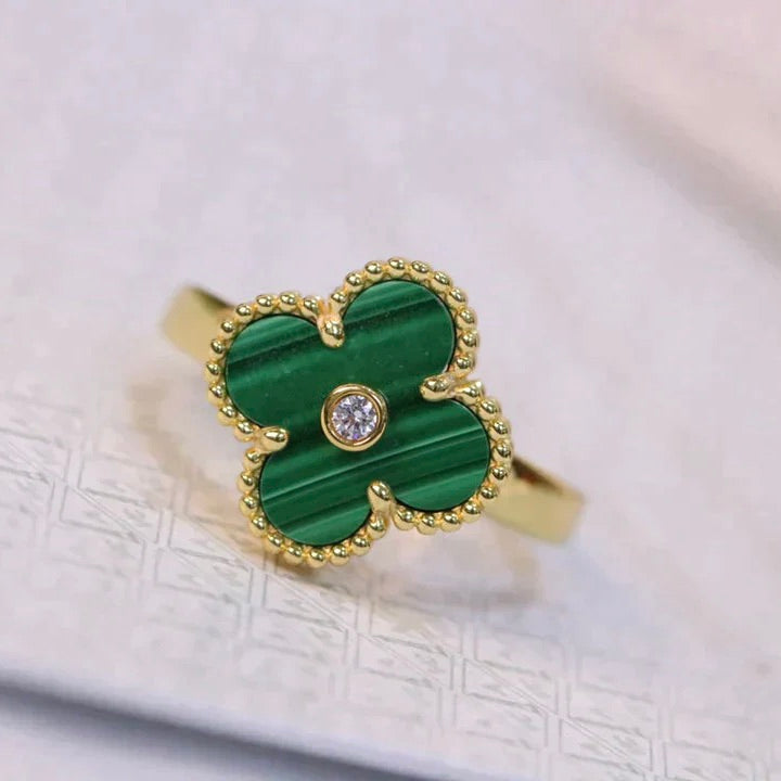 [Kincade Jewelery]Kincade MALACHITE RING GOLD DIAMOND