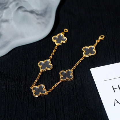 [Kincade Jewelery]Kincade 5 MOTIF ROCK CRYSTAL PINK GOLD BRACELET