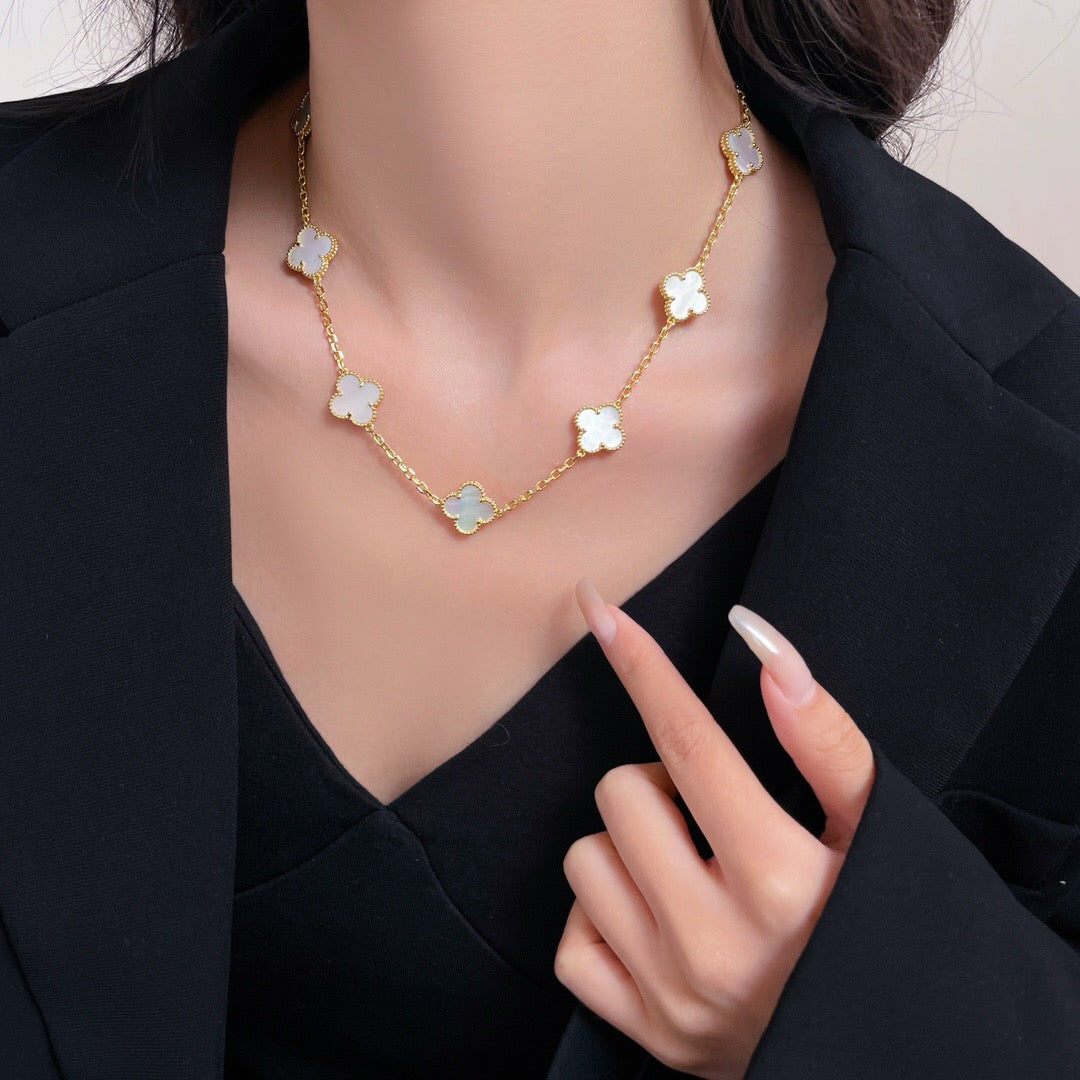 [Kincade Jewelery]KincadeS THE 10-MOTIFS WHITE MOTHER OF PEARL NECKLACE