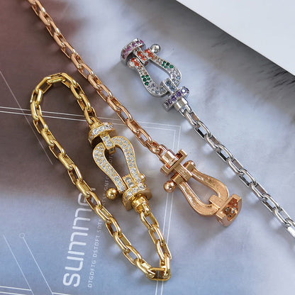 [Kincade Jewelery]FORCE LARGE HORSESHOE CLASP  METAL BRACELET