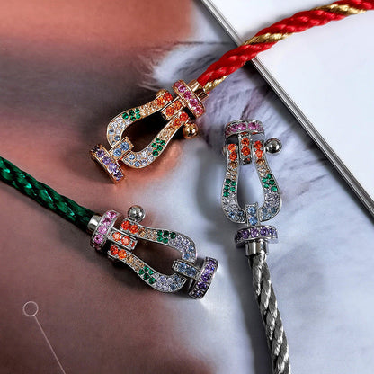 [Kincade Jewelery]FORC LARGE HORSESHOE  COLORED DIAMOND BRACELET SILVER