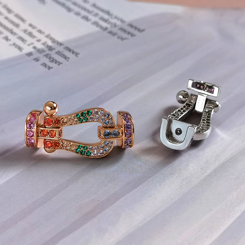 [Kincade Jewelery]FORC LARGE HORSESHOE  COLORED DIAMOND BRACELET SILVER