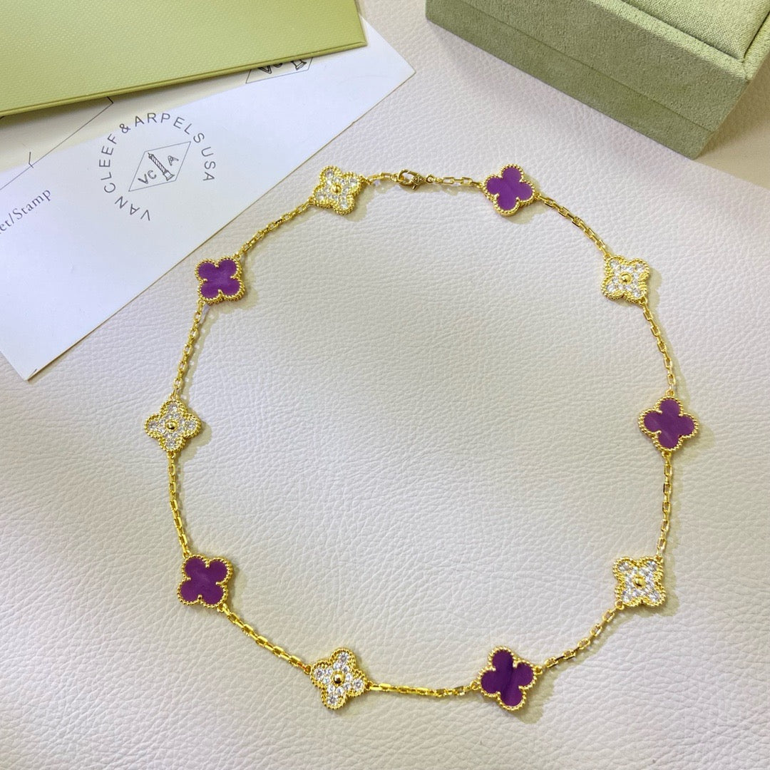 [Kincade Jewelery]Kincade 10 MOTIFS  PURPLE VIOLET DIAMOND NECKLACE
