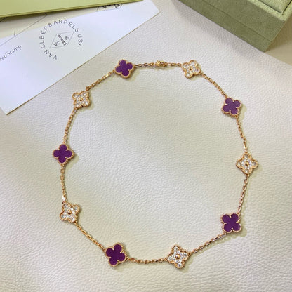 [Kincade Jewelery]Kincade 10 MOTIFS  PURPLE VIOLET DIAMOND NECKLACE