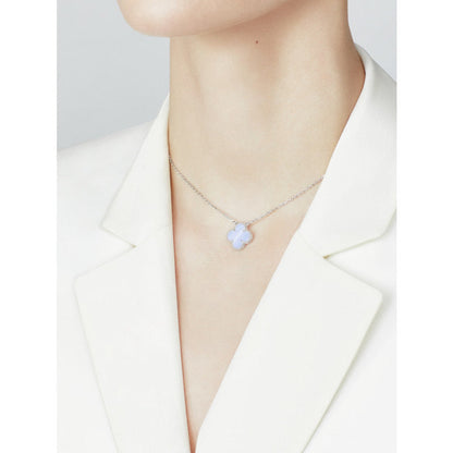 [Kincade Jewelery]Kincade 15MM BLUE CHALCEDONY NECKLACE SILVER