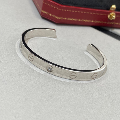 [Kincade Jewelery]LOVE BRACELET 6.1MM 1 DIAMOND OPEN CUFF