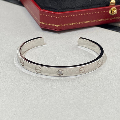 [Kincade Jewelery]LOVE BRACELET 6.1MM 1 DIAMOND OPEN CUFF