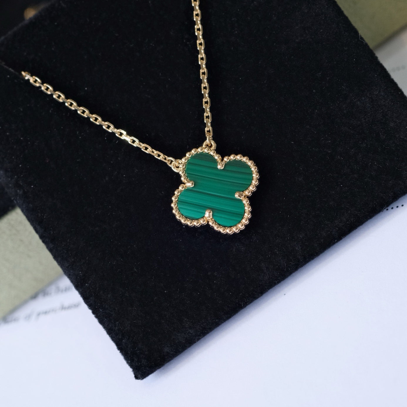 [Kincade Jewelery]Kincade 15MM MALACHITE SINGLE FLOWER  NECKLACE