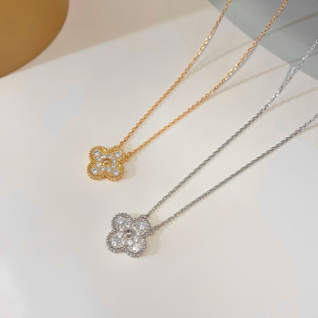 [Kincade Jewelery]Kincade 15MM DIAMOND SINGLE FLOWER NECKLACE