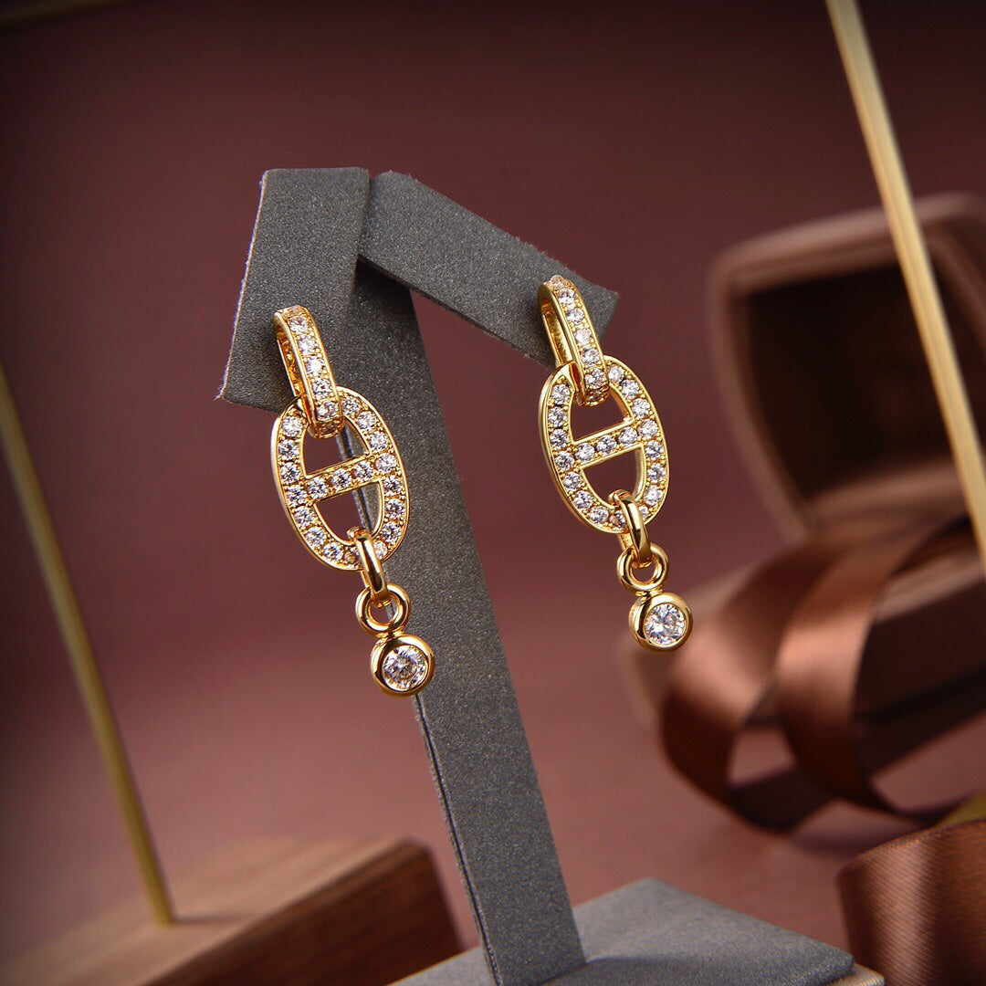 [Kincade Jewelery]HM CHAINE DIAMOND EARRINGS