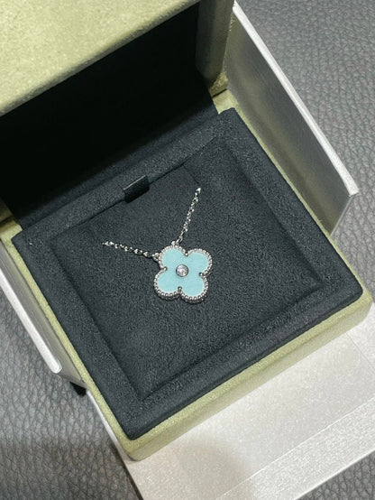 [Kincade Jewelery]Kincade 1 DIAMOND LIGHT BLUE SILVER NECKLACE