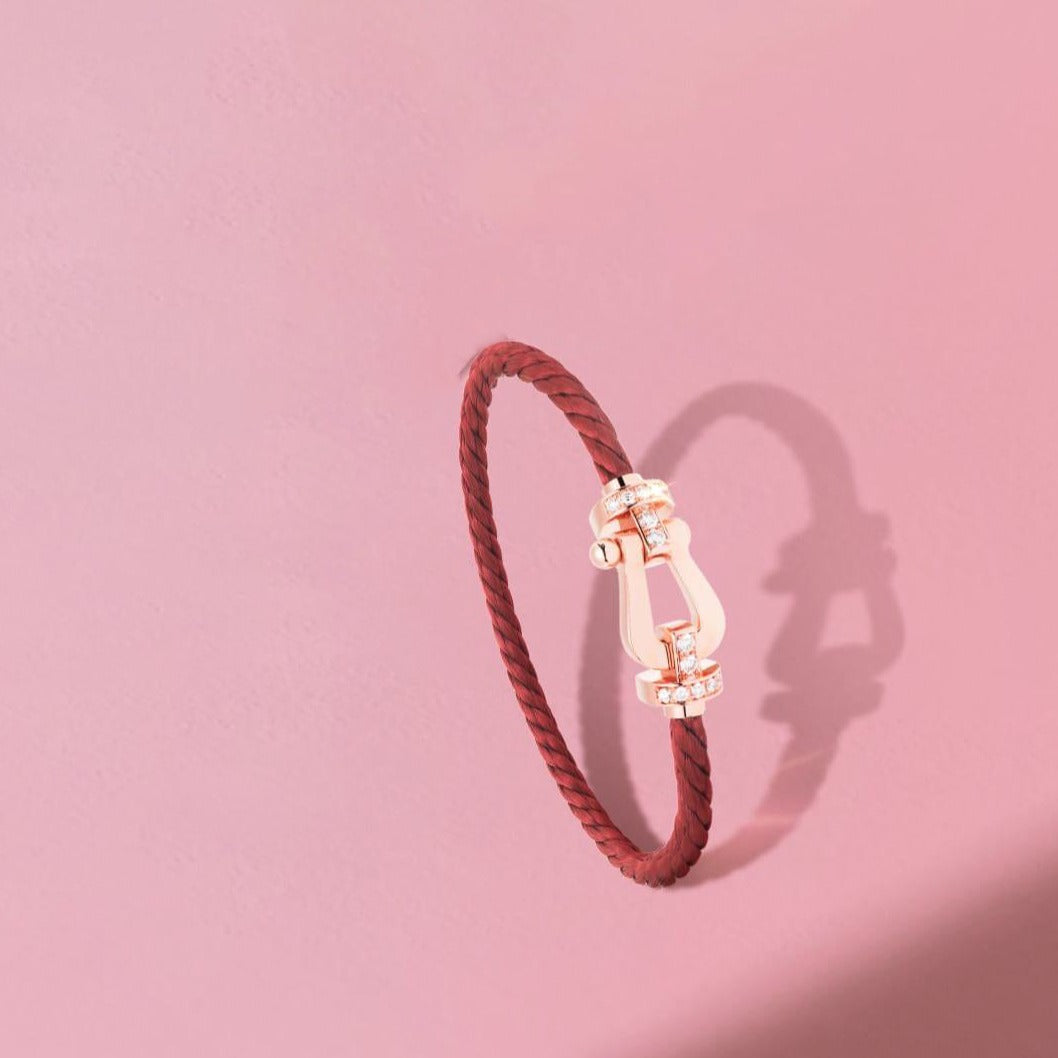 [Kincade Jewelery]FORCE 10 HALF DIAMOND PINK GOLD RED CORDERI LARGE AND MEDIUM MODEL