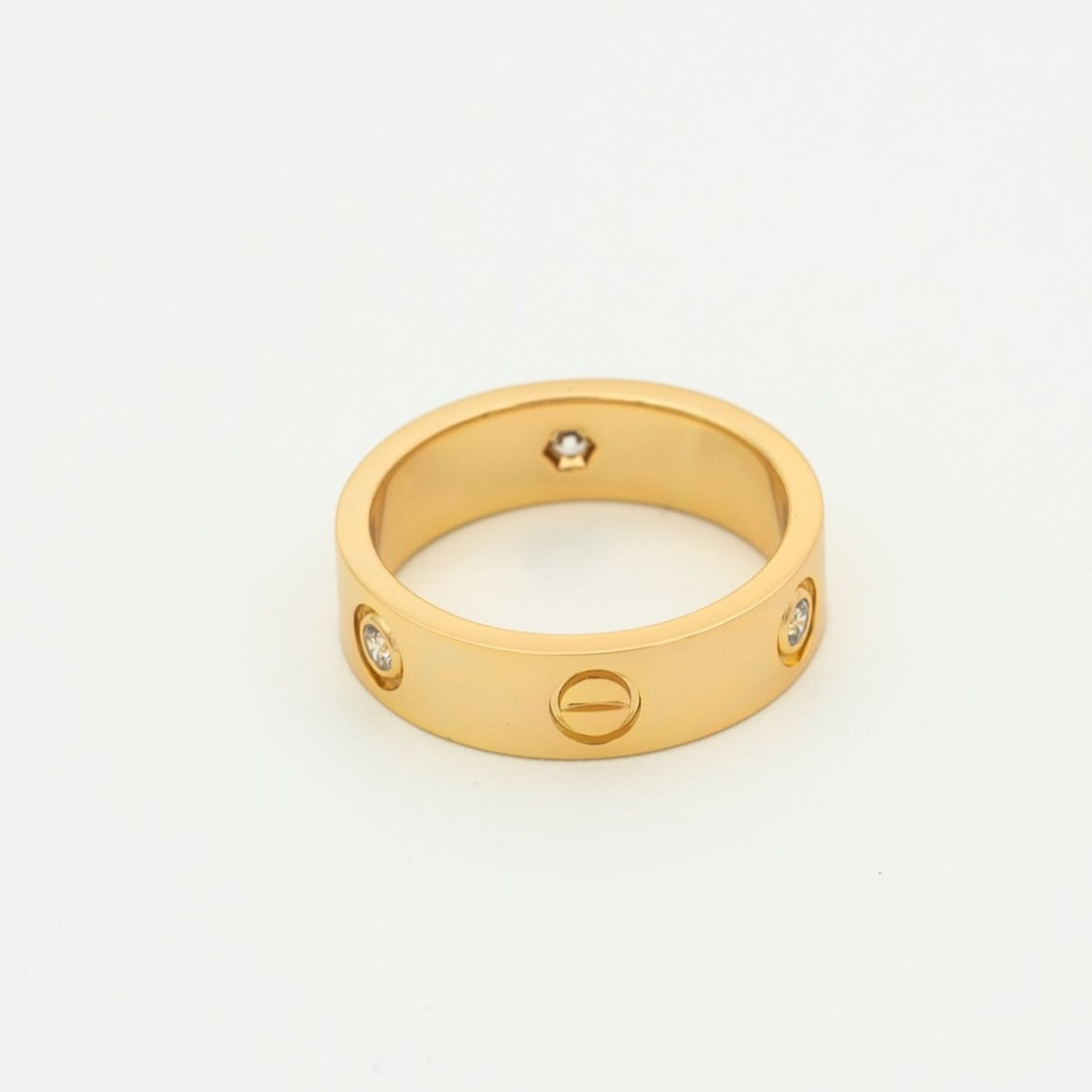 [Kincade Jewelery]LOVE RING 5.5MM 3 DIAMONDS PINK GOLD