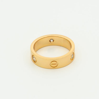 [Kincade Jewelery]LOVE RING 5.5MM 3 DIAMONDS PINK GOLD