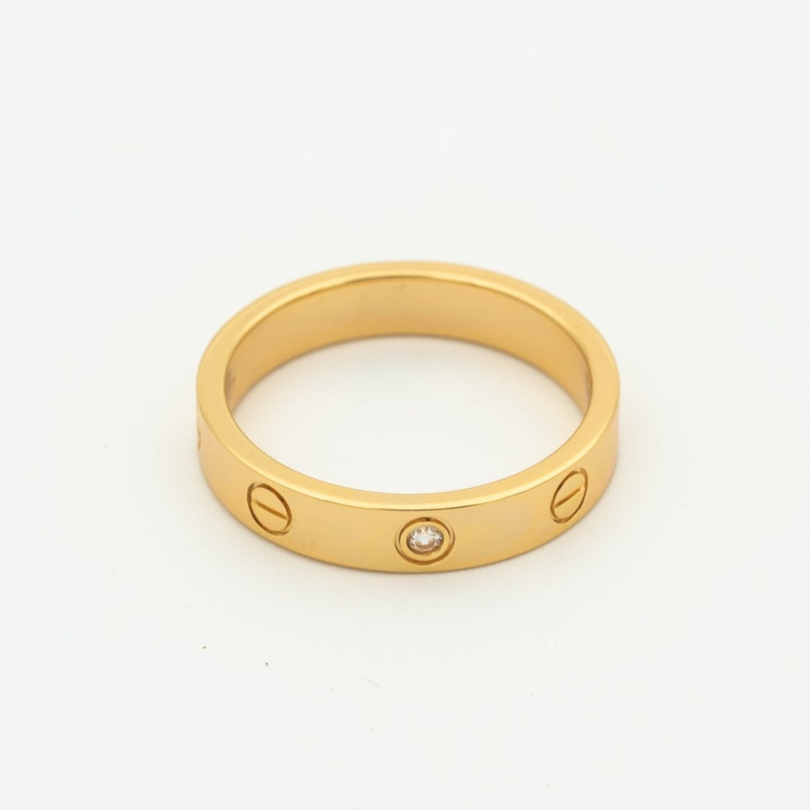 [Kincade Jewelery]LOVE RING 4MM 1 DIAMOND PINK GOLD
