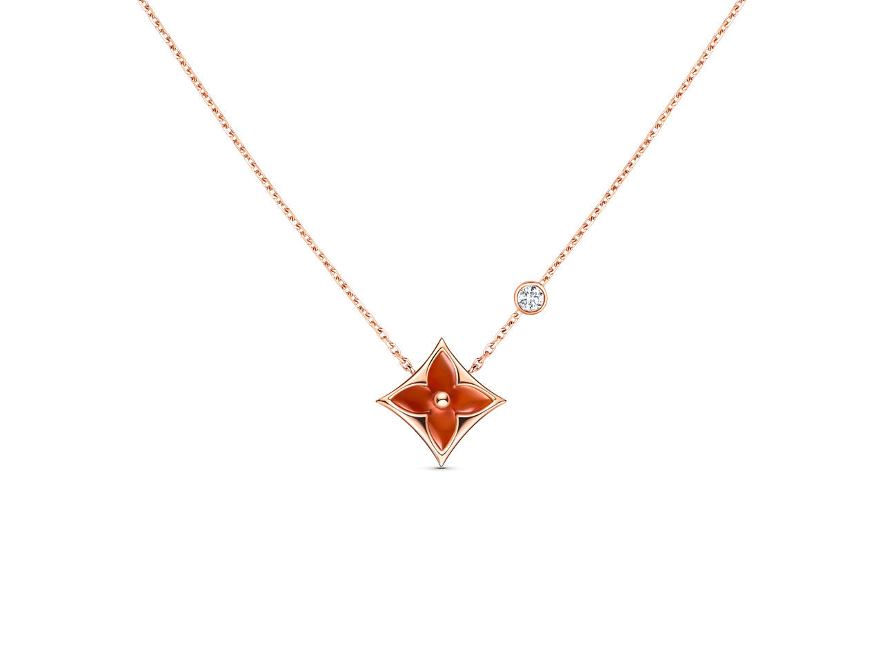 [Kincade Jewelery]STAR NECKLACE PINK GOLD 1 DIAMOND