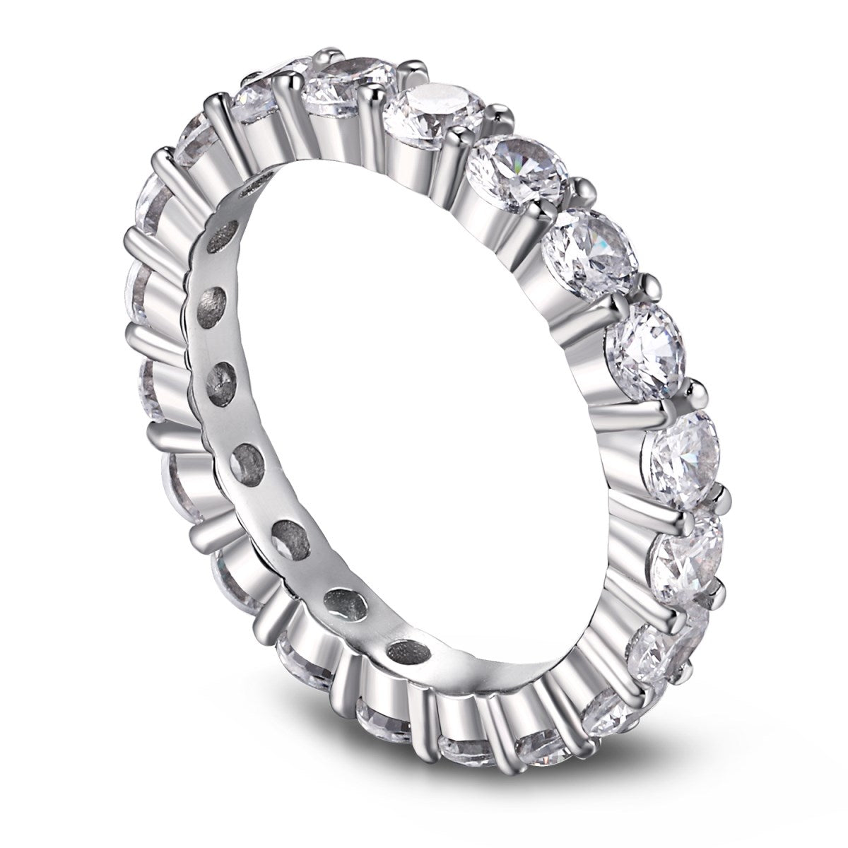 [Kincade Jewelery]Sparkling Round Cut Tennis Ring