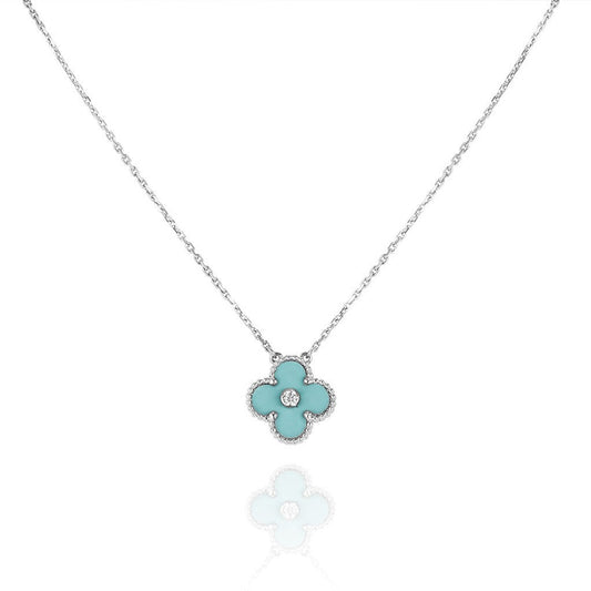 [Kincade Jewelery]Kincade 1 DIAMOND LIGHT BLUE SILVER NECKLACE