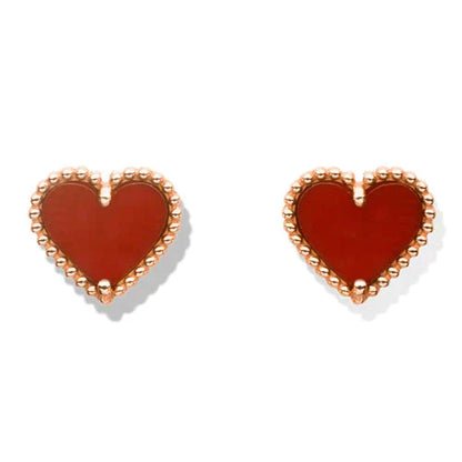 [Kincade Jewelery]HEART CARNELIAN STUD EARRINGS