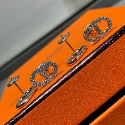 [Kincade Jewelery]HM FULL DIAMOND PIG NOSE STUD EARRINGS